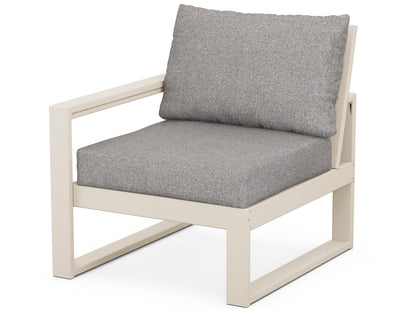 POLYWOOD® EDGE Modular Left Arm Chair in Sand / Grey Mist