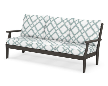 POLYWOOD® Braxton Deep Seating Sofa in Vintage Coffee / Trellis Glacier Spa