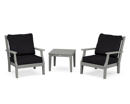 Country Living Wovendale 3-Piece Deep Seating Set in Slate Grey / Midnight Linen