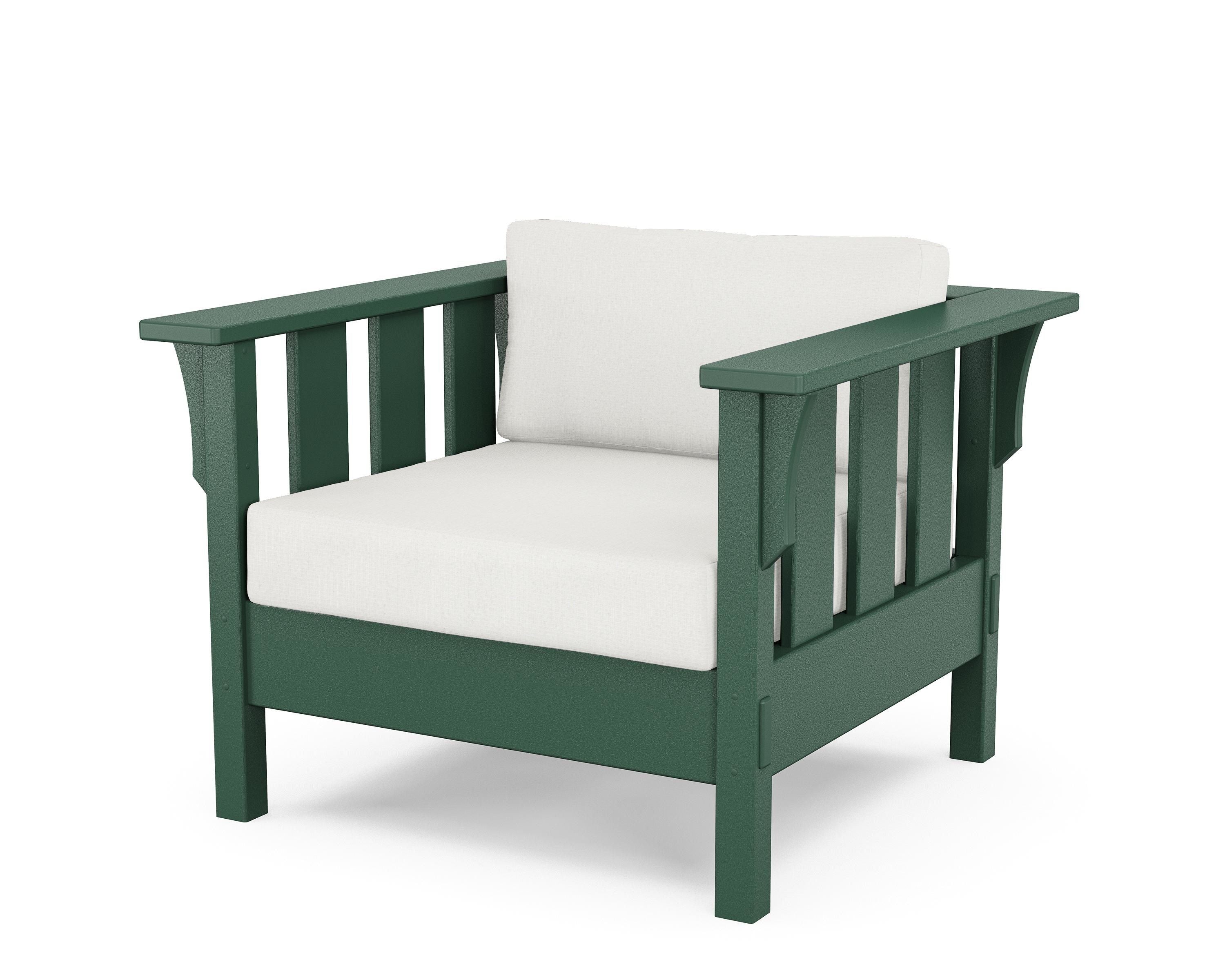 Martha Stewart by POLYWOOD® Acadia Deep Seating Chair in Green / Natural Linen