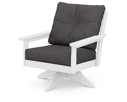 Vineyard Deep Seating Swivel Chair - White