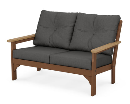 POLYWOOD® Vineyard Deep Seating Loveseat in Teak / Natural / Spectrum Carbon