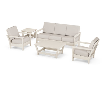 POLYWOOD® Harbour 5-Piece Deep Seating Set in Sand / Cast Ash