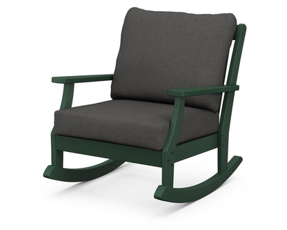 POLYWOOD® Braxton Deep Seating Rocking Chair in Green / Spectrum Carbon