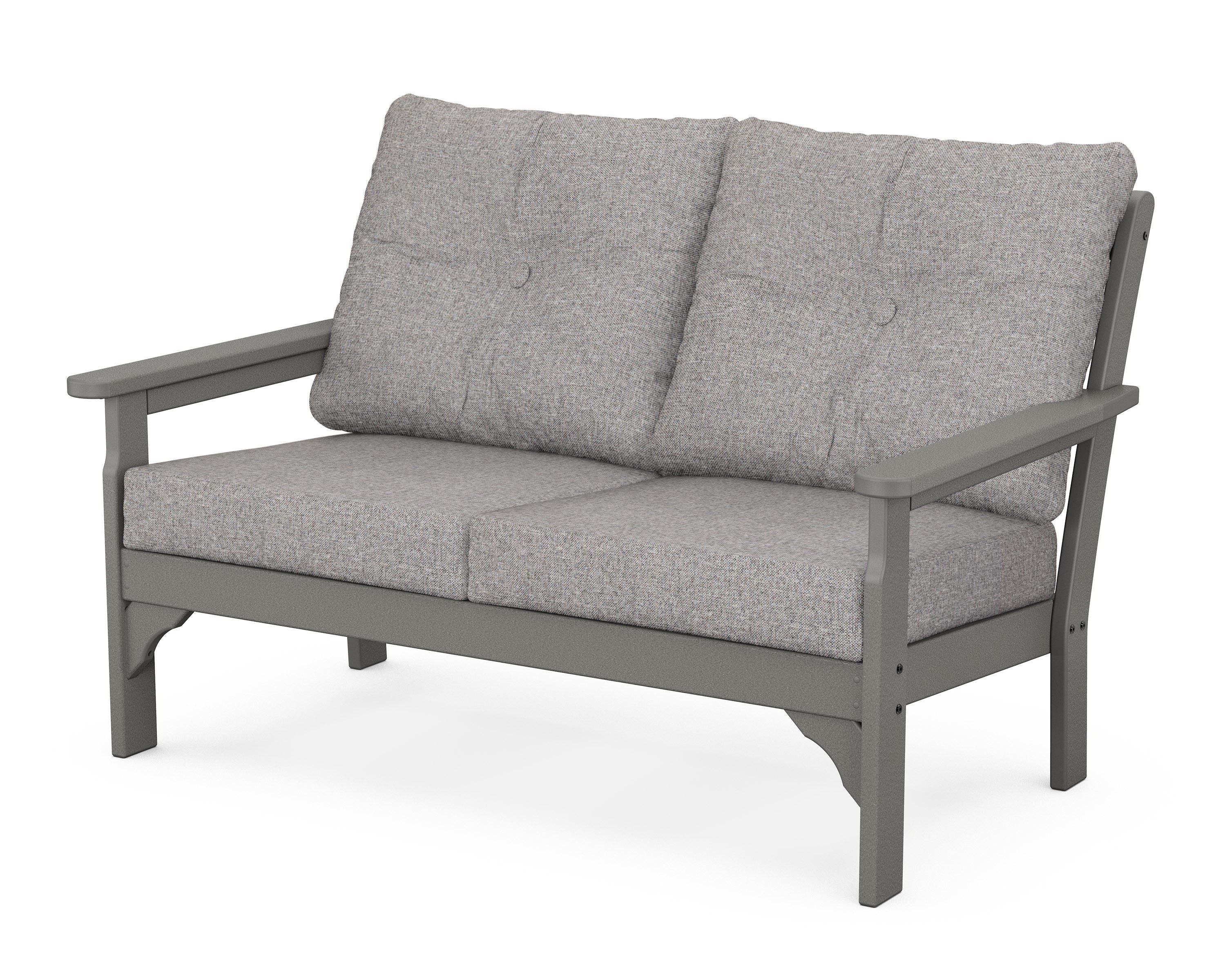 POLYWOOD® Vineyard Deep Seating Loveseat in Slate Grey / Grey Mist