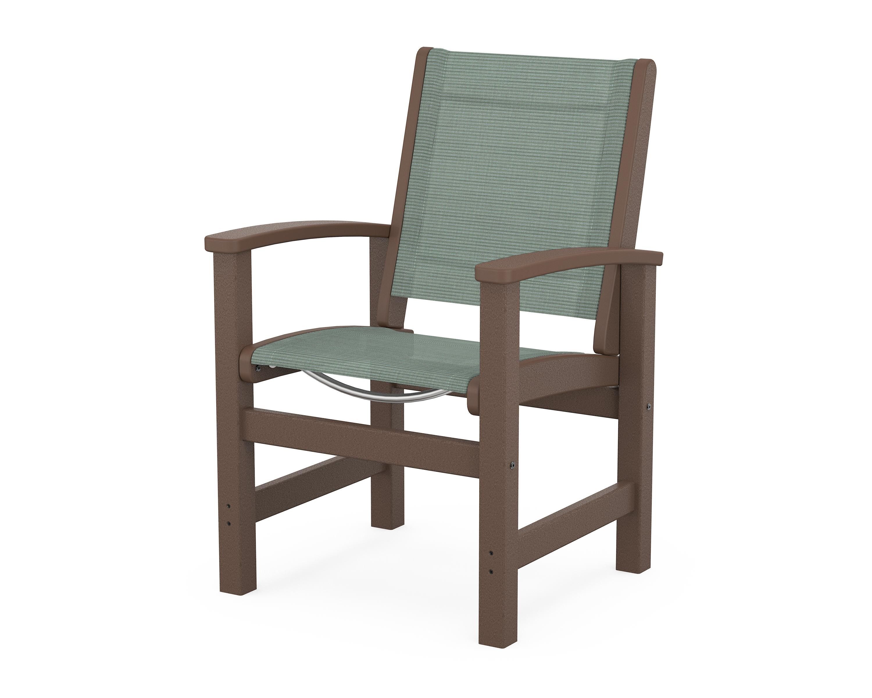 POLYWOOD® Coastal Dining Chair in Mahogany / Dupioni Sea Mist Sling