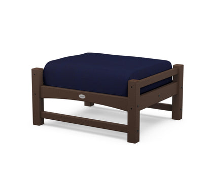 POLYWOOD® Club Ottoman in Mahogany / Navy