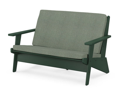 POLYWOOD® Riviera Modern Lounge Loveseat in Green / Cast Sage