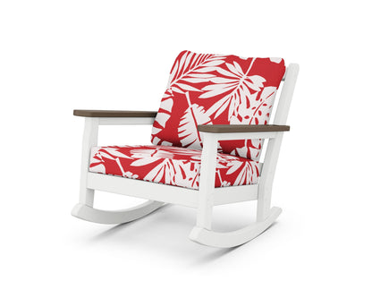 POLYWOOD® Chippendale Deep Seating Rocking Chair in White / Kona / Leaf Crimson