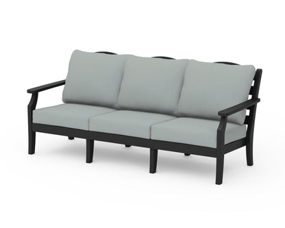 Draper James™ by  POLYWOOD® Savannah Deep Seating Sofa in Black / Spa