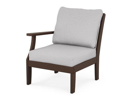 POLYWOOD® Braxton Modular Left Arm Chair in Mahogany / Granite