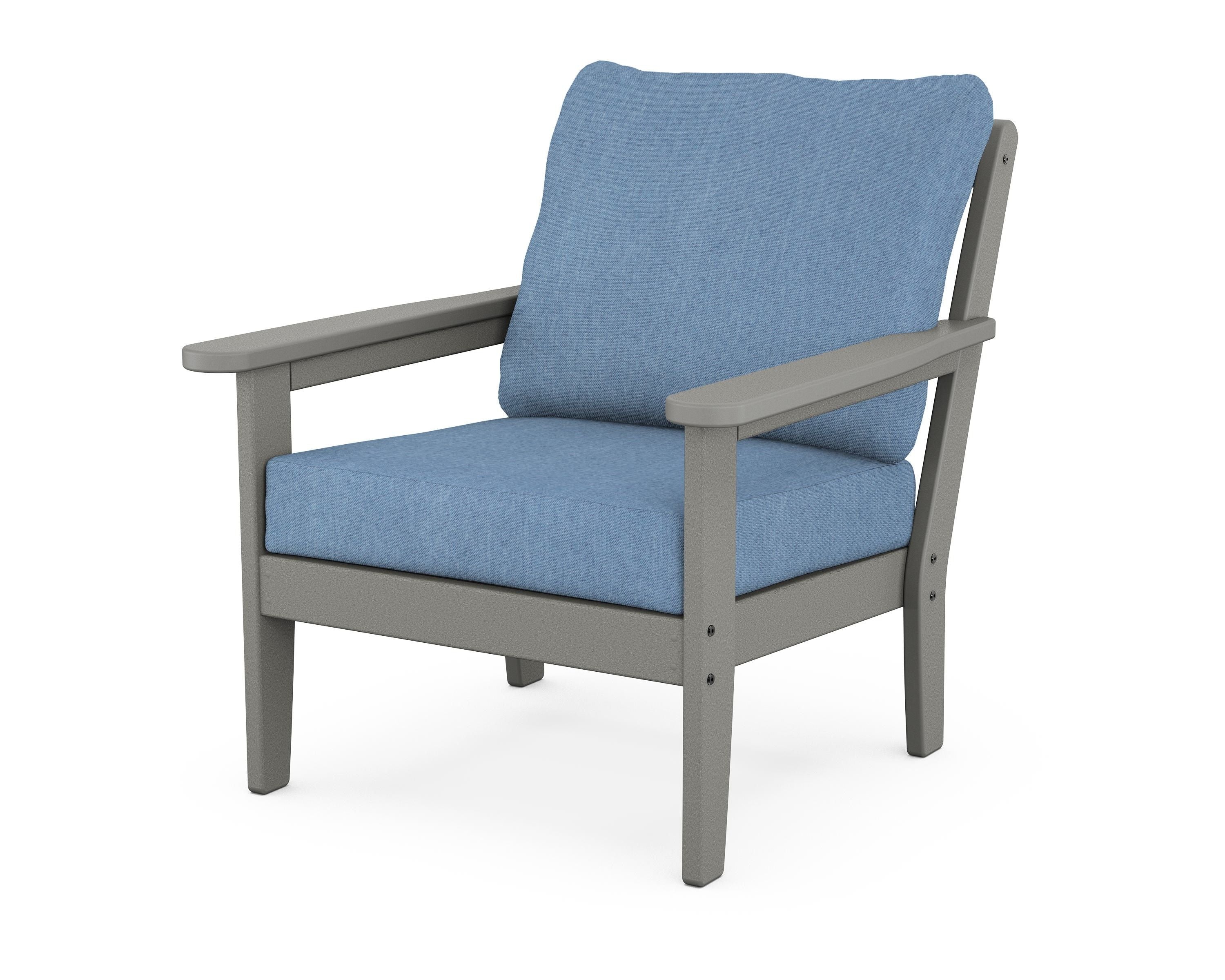 Country Living Cottage Deep Seating Chair in Slate Grey / Sky Blue