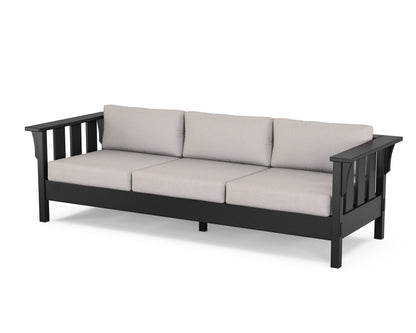 Martha Stewart by POLYWOOD® Acadia Deep Seating Sofa in Black / Dune Burlap