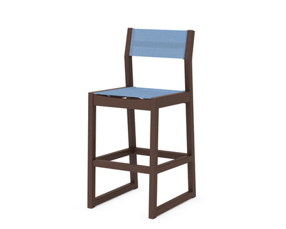 POLYWOOD® EDGE Sling Bar Side Chair in Mahogany / Poolside Sling