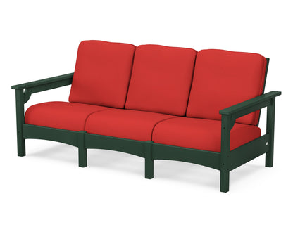 POLYWOOD® Club Sofa in Green / Crimson Linen