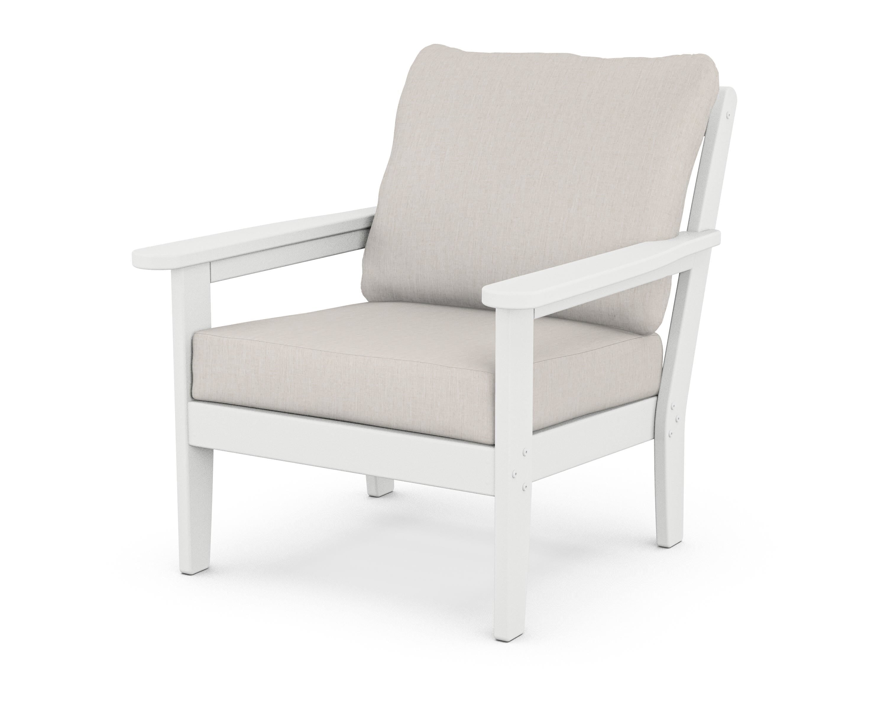 Country Living Cottage Deep Seating Chair in White / Cast Ash