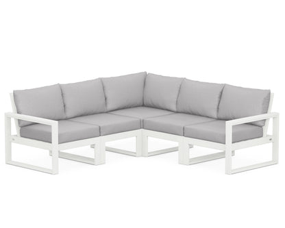 POLYWOOD® EDGE 5-Piece Modular Deep Seating Set in Vintage White / Granite