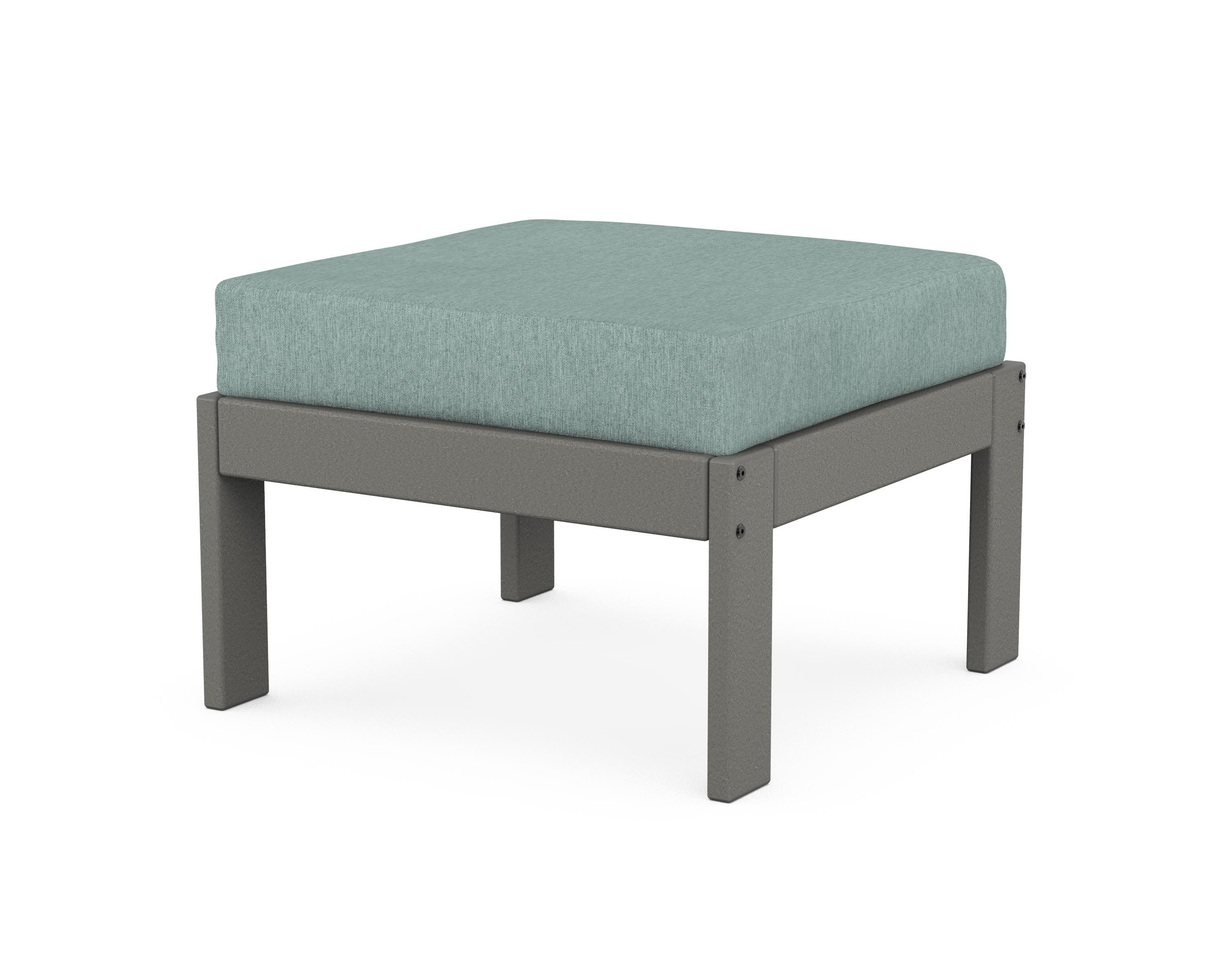 POLYWOOD® Vineyard Modular Ottoman in Slate Grey / Glacier Spa
