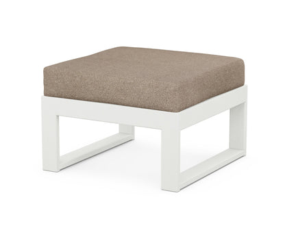 Unbranded Modular Ottoman - Modern in Vintage White / Spiced Burlap