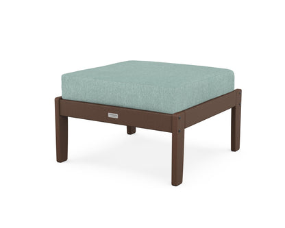 Country Living Cottage Deep Seating Ottoman in Mahogany / Glacier Spa