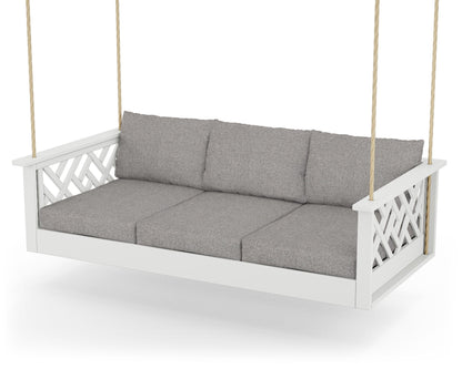 POLYWOOD® Chippendale Daybed Swing in White / Grey Mist