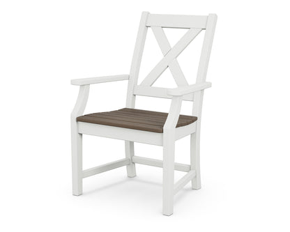 POLYWOOD® Braxton Dining Arm Chair in White / Kona