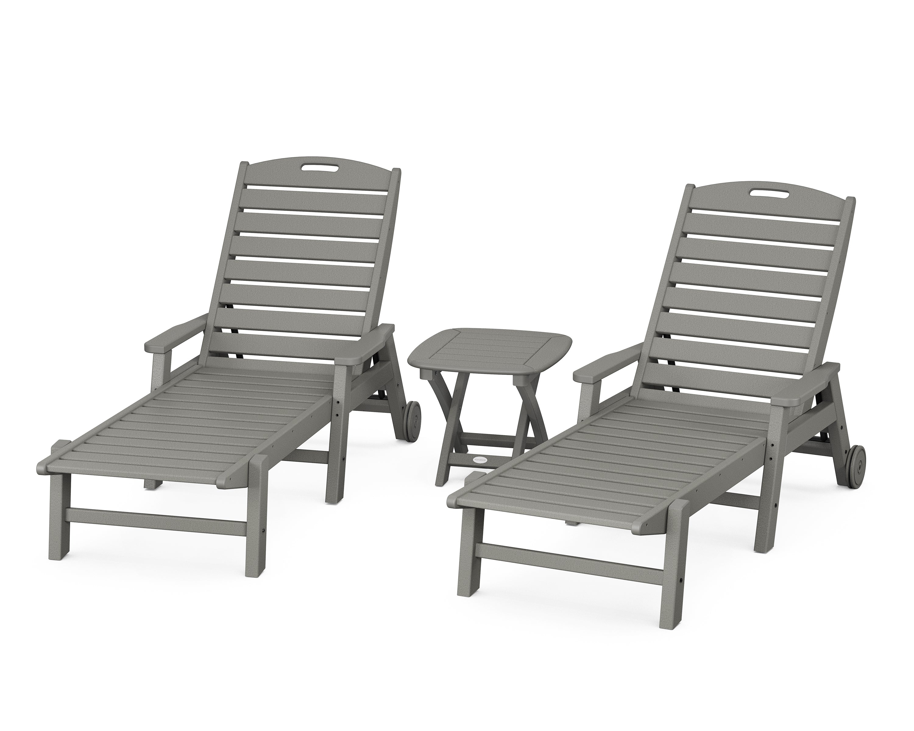 POLYWOOD® Nautical 3-Piece Chaise Set in Slate Grey
