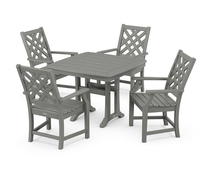Country Living Wovendale 5-Piece Dining Set with Trestle Legs in Slate Grey