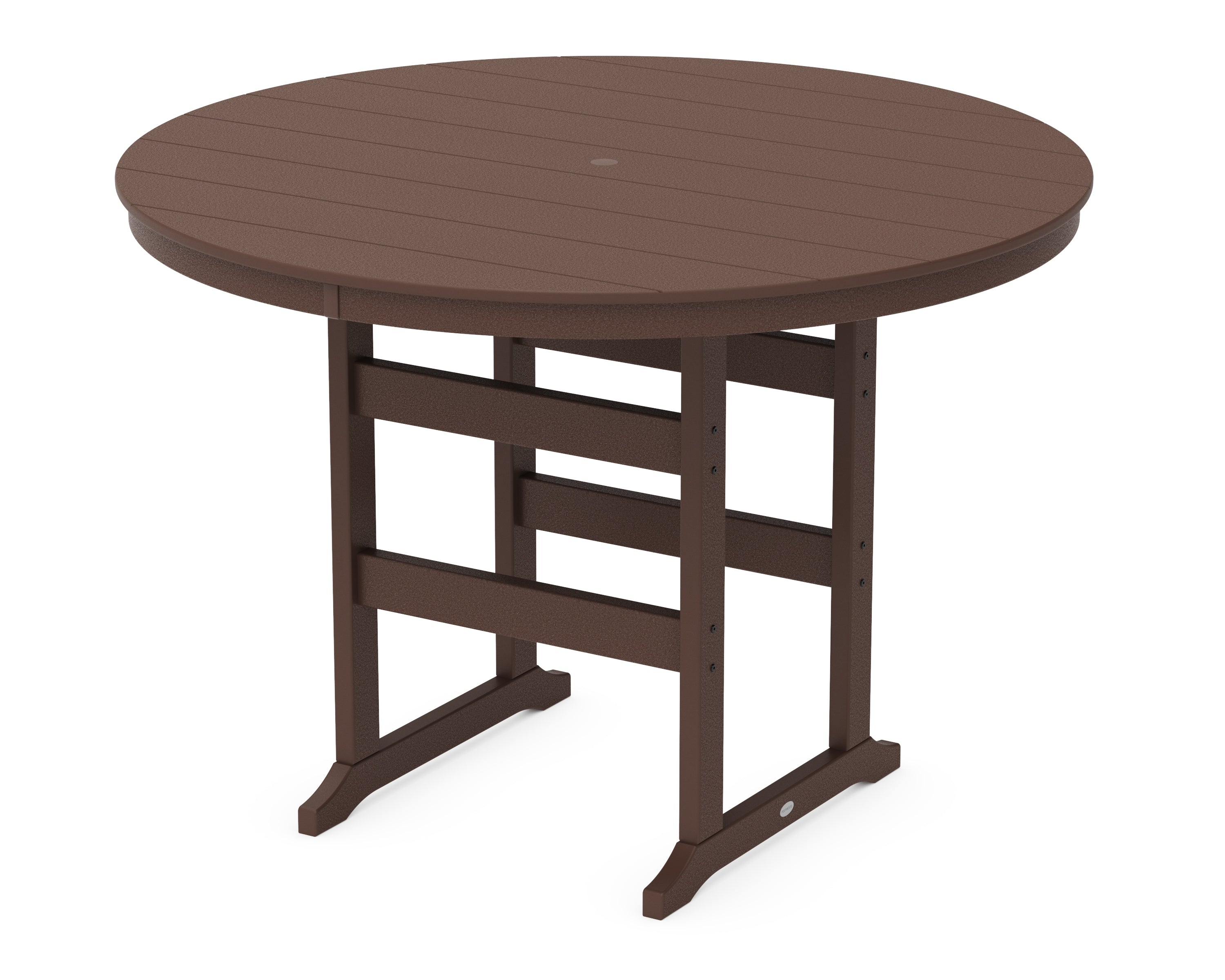 POLYWOOD® 60" Round Farmhouse Bar Table in Mahogany