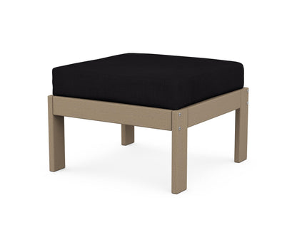 POLYWOOD® Vineyard Modular Ottoman in Vintage Sahara / Midnight Linen