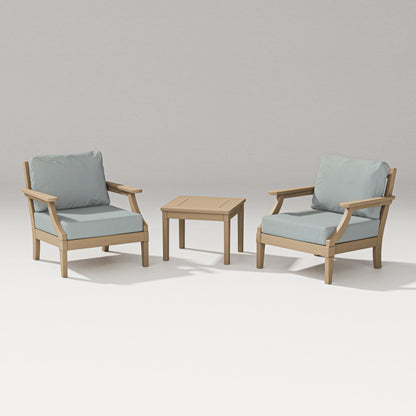 PW Designer Series Estate 3-Piece Lounge Chair Set in Vintage Sahara / Spa