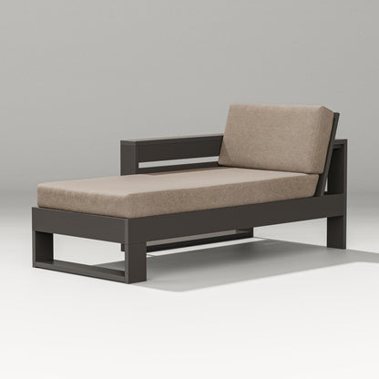 PW Designer Series Latitude Modular Left Arm Chaise in Vintage Coffee / Spiced Burlap