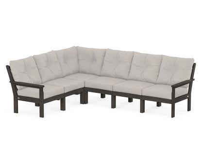 POLYWOOD® Vineyard 6-Piece Sectional in Vintage Coffee / Cast Ash
