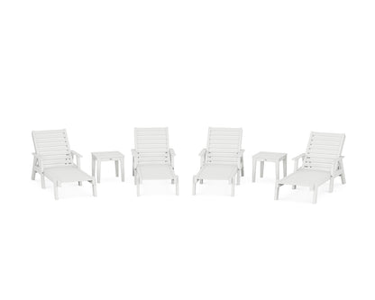POLYWOOD® Captain Chaise 6-Piece Set with Arms in White