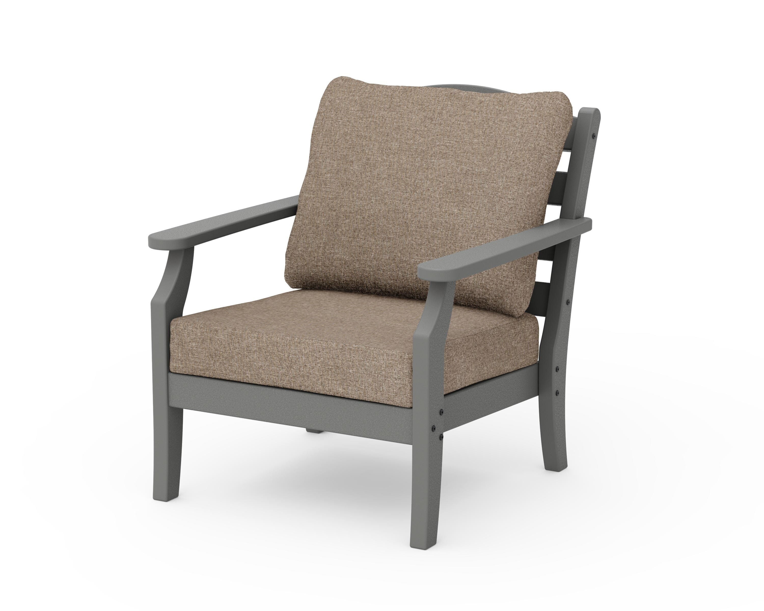 Draper James™ by  POLYWOOD® Savannah Deep Seating Chair in Slate Grey / Spiced Burlap