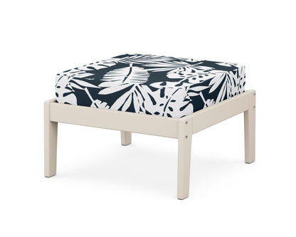 Unbranded Deep Seating Ottoman in Sand / Leaf Marine Indigo