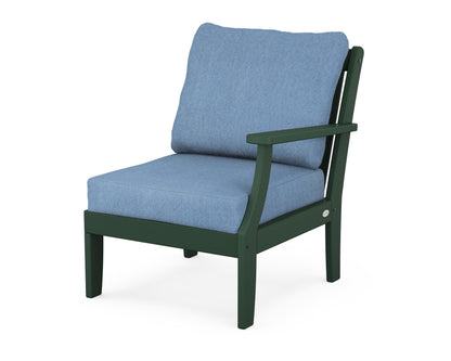 POLYWOOD® Braxton Modular Right Arm Chair in Green / Sky Blue