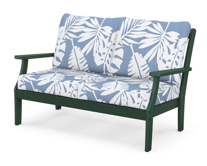POLYWOOD® Braxton Deep Seating Loveseat in Green / Leaf Sky Blue