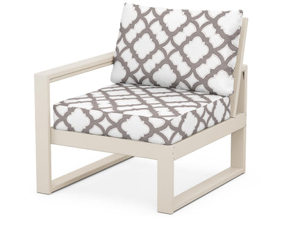 POLYWOOD® EDGE Modular Left Arm Chair in Sand / Trellis Grey Mist