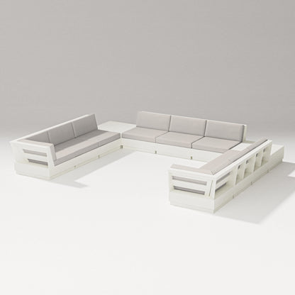 PW Designer Series Elevate 11-Piece U-Shaped Sofa Sectional in Vintage White / Cast Ash