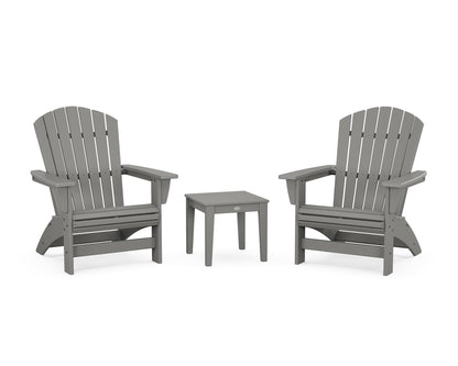 POLYWOOD® 3-Piece Nautical Grand Adirondack Set in Slate Grey