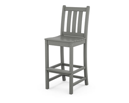 POLYWOOD® Traditional Garden Bar Side Chair in Slate Grey