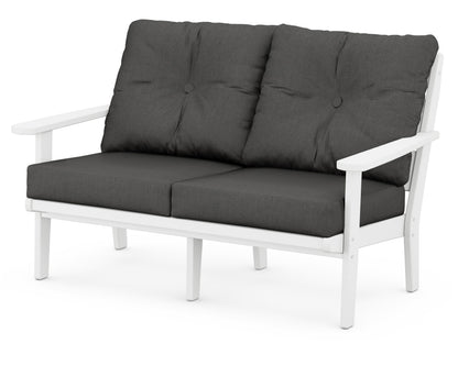 POLYWOOD® Lakeside Deep Seating Loveseat in White / Spectrum Carbon
