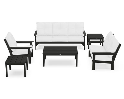 POLYWOOD® Vineyard 6-Piece Deep Seating Set in Green / Natural