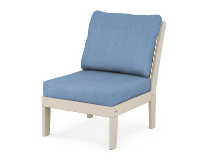 POLYWOOD® Braxton Modular Armless Chair in Sand / Sky Blue