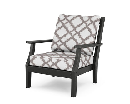 Country Living Wovendale Deep Seating Chair in Black / Trellis Grey Mist