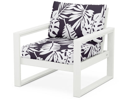 POLYWOOD® EDGE Club Chair in Vintage White / Leaf Navy