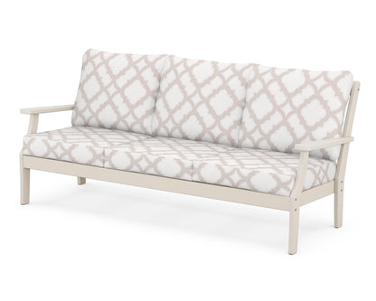 POLYWOOD® Braxton Deep Seating Sofa in Sand / Trellis Dune Burlap