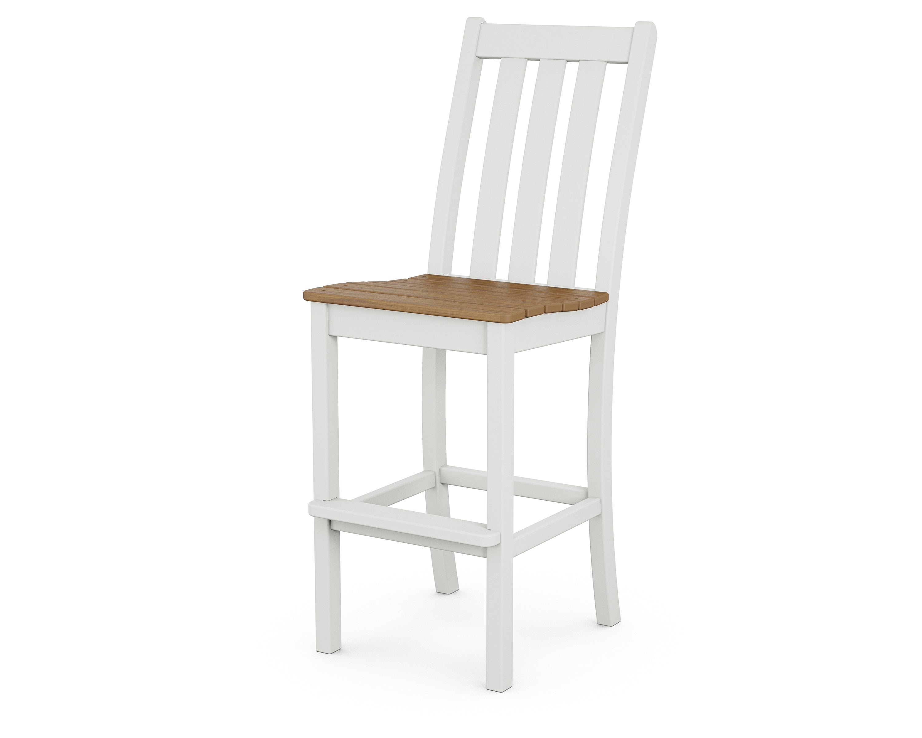POLYWOOD® Vineyard Bar Side Chair in White / Natural