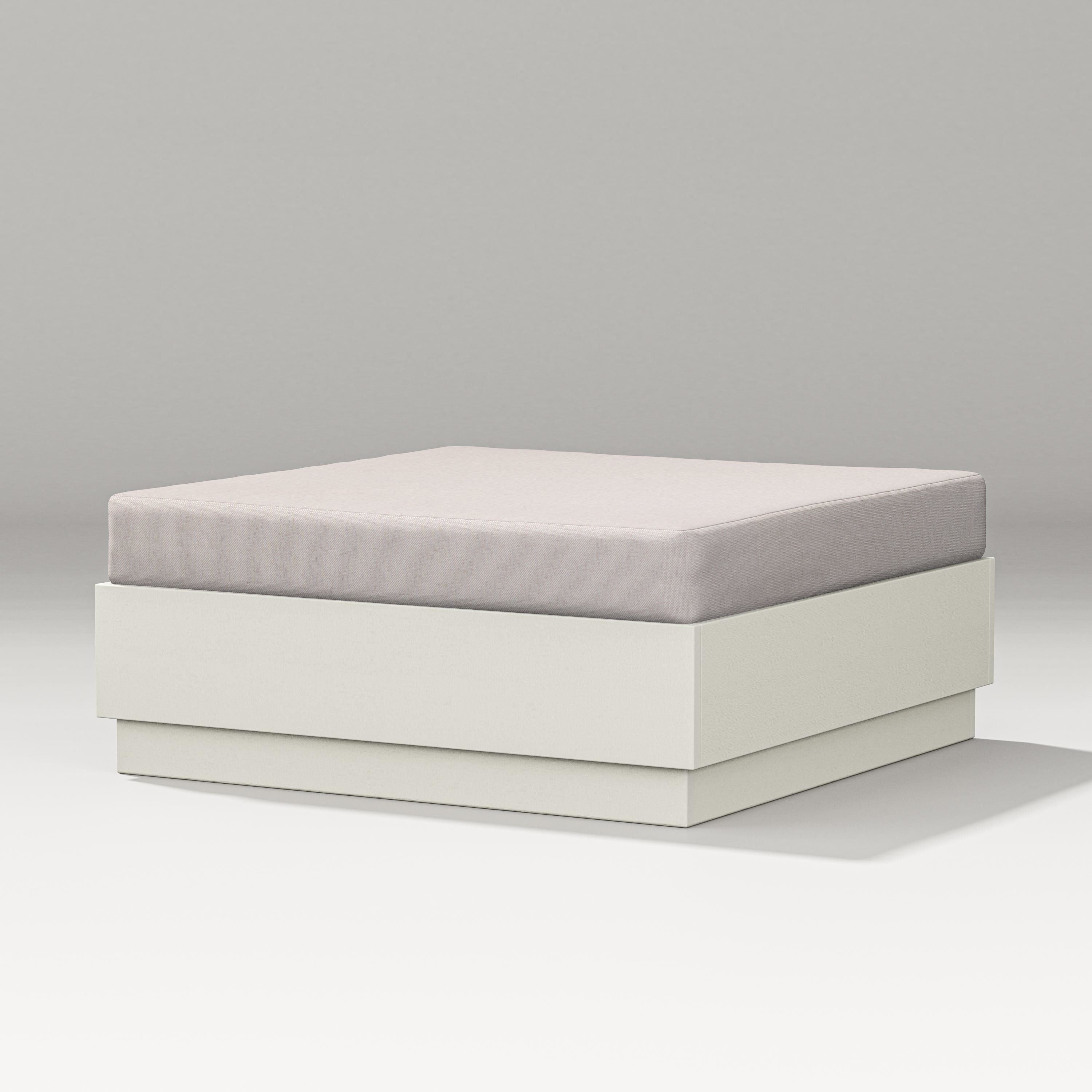 PW Designer Series Elevate Lounge Ottoman in Vintage White / Dune Burlap